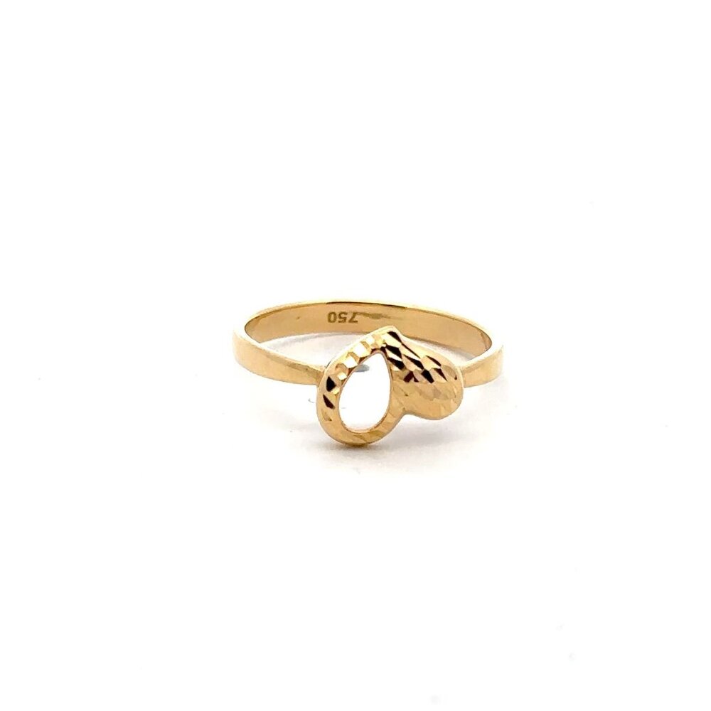 18K Gold Ring Heart 2.14 grams Size 7 - Picture 1 of 7